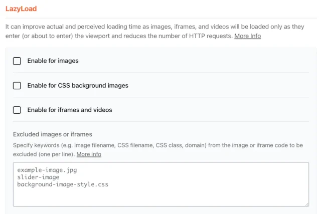 Wp rocket lazy load settings