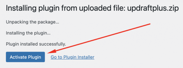 Activating UpdraftPlus premium after unpacking zip file