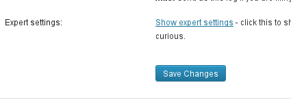 Show expert settings dialogue