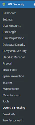 Wp security sidebar