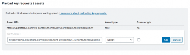 Pre load key requests window