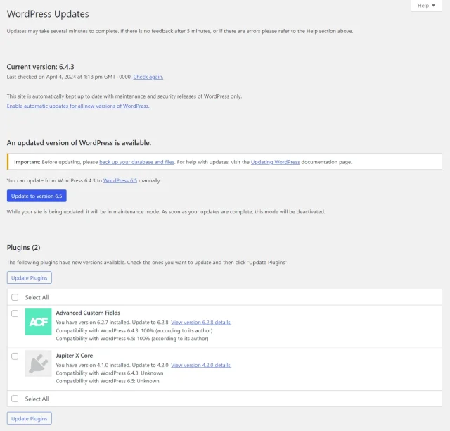 Screenshot of WordPress updates area.png