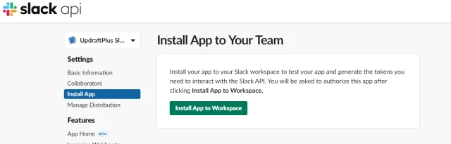 Slack install to your team